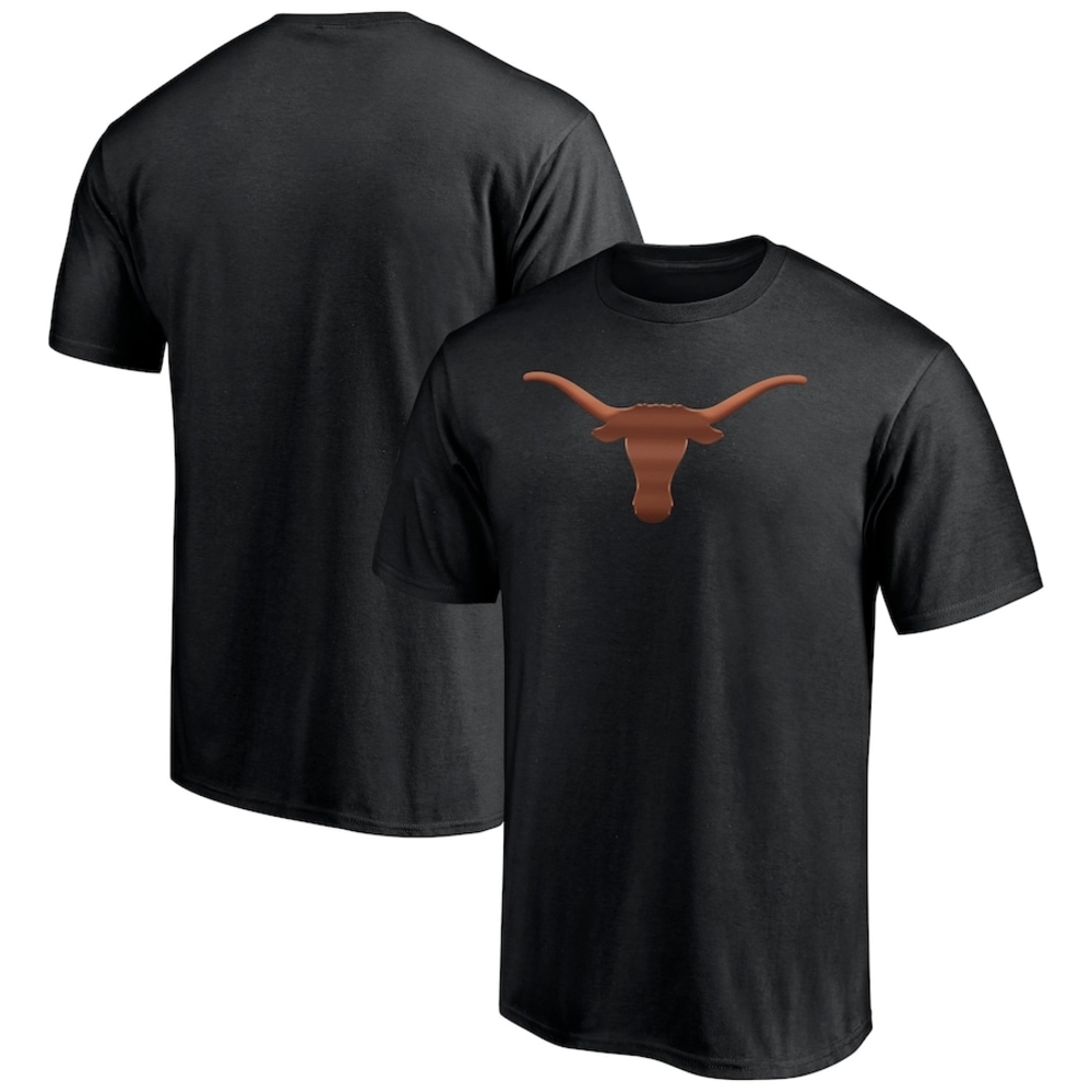 Fanatics Black Tee with Brown Longhorn Graphic
